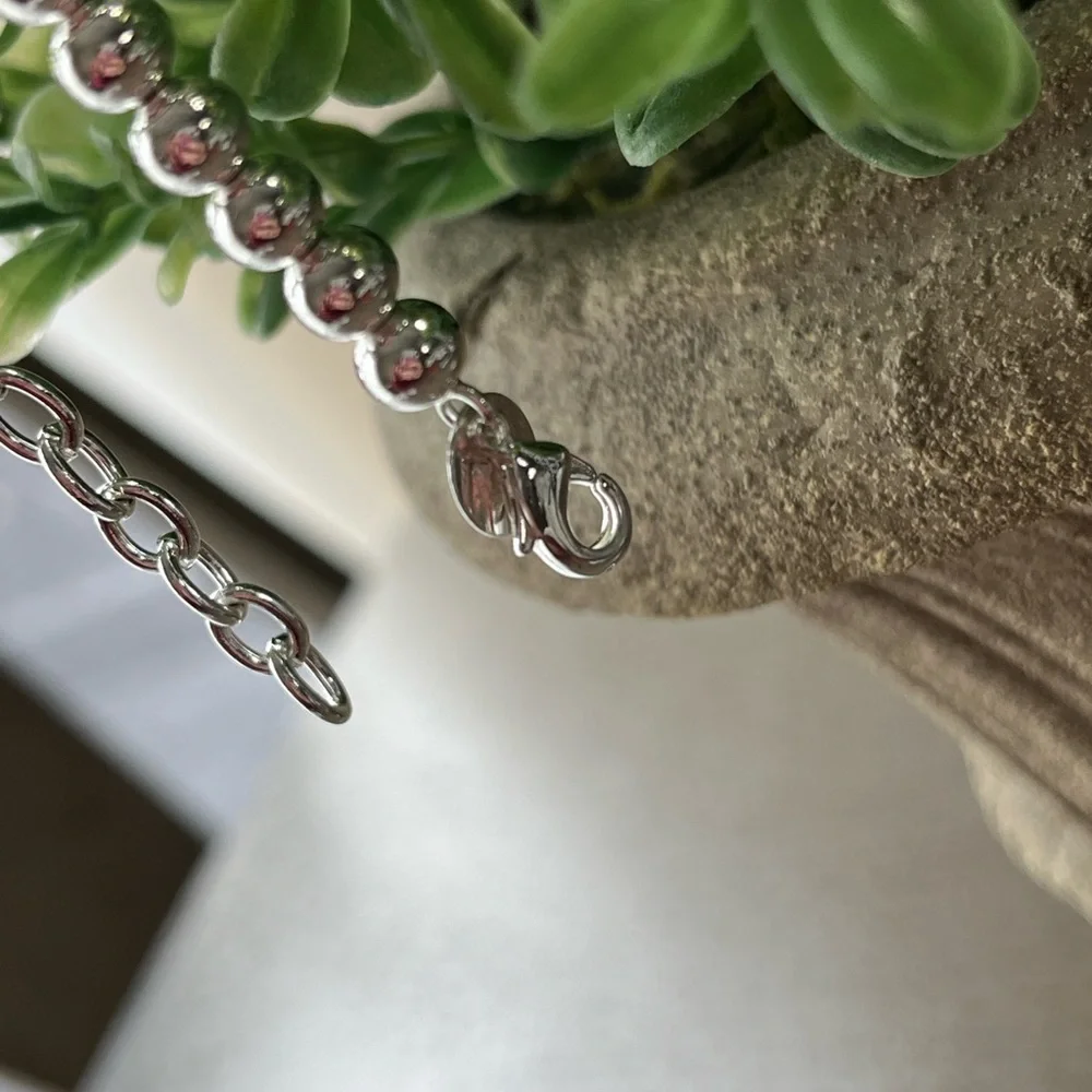 Sterling Silver 925~6MM Beaded Highly Polished~ 8inch Bracelet 🍃🆕🍃